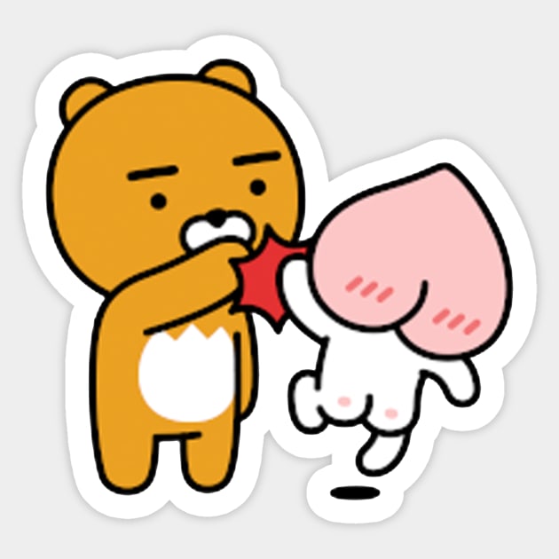 KakaoTalk Friends Apeach & Ryan (어피치 & 헬로!라이언 카카오프렌즈) Sticker by icdeadpixels